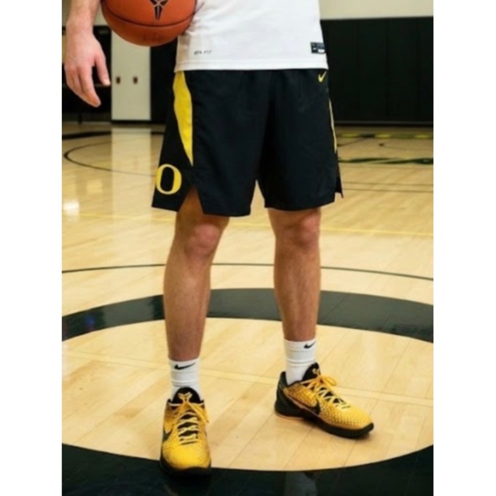 Nike Oregon Ducks Basketball Shorts Mens Medium Black Yellow On-Court 26454X-ODA